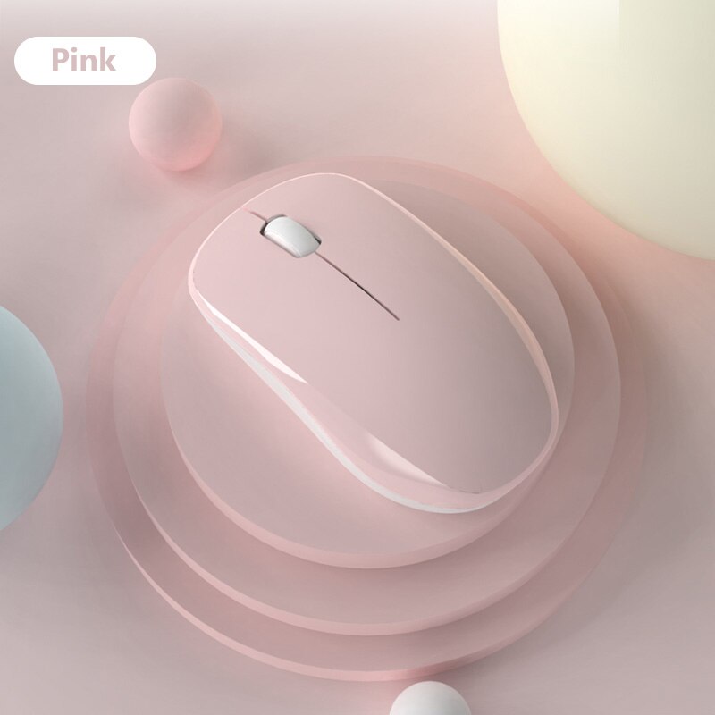 Ultra-Slim Mini Draadloze Muis 2.4G Leuke Stille Gaming Muis Voor Macbook Air Pro Lenovo Ergonomische Geruisloze Computer muizen Vrouwen: Roze