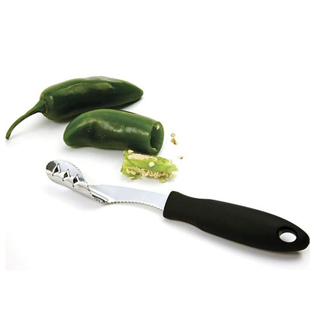 Stainless Steel With Plastic Handle Pepper Core Remover Chili Pear Fruits Vegetables Slicer Peeler Kitchen Accessories Tools