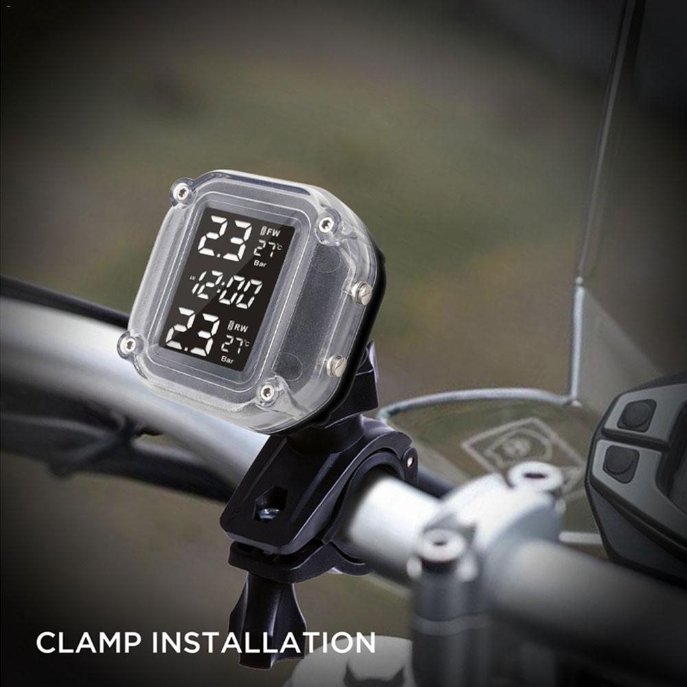 Motorcycle TPMS Tire Pressure Monitoring System Waterproof Digital LCD Display Auto Security Alarm Systems Tyre Pressure