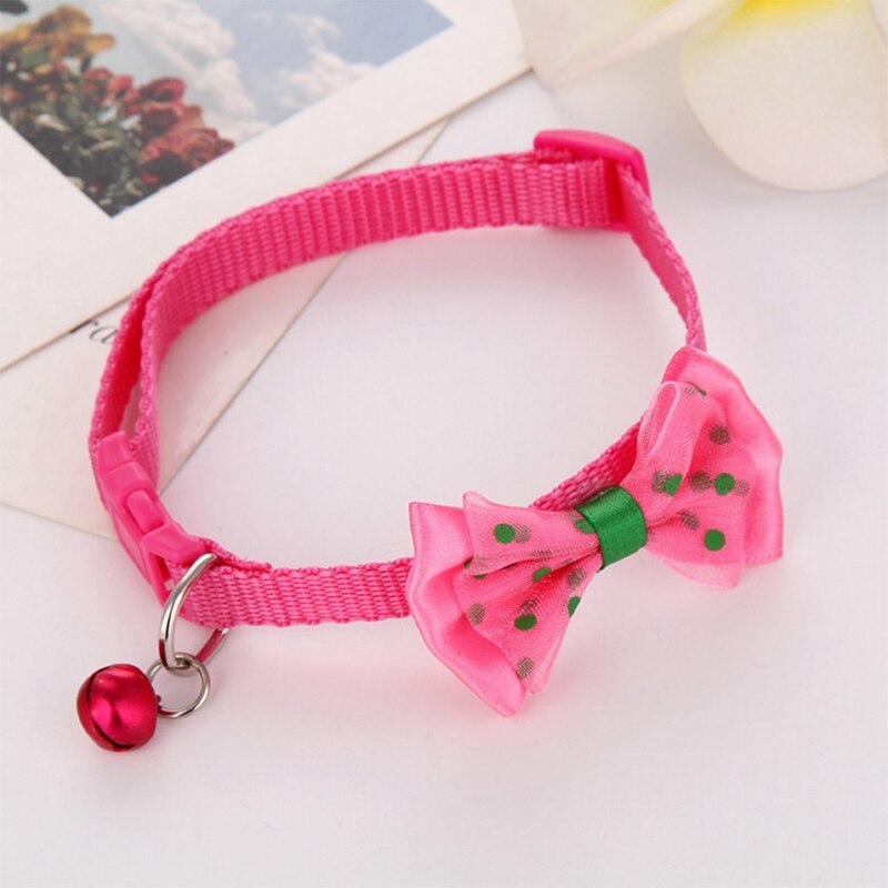 1pc couleur bonbon réglable nœud papillon cloche nœud papillon collier cravate chiot chaton chien chat animal de compagnie directe