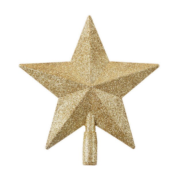 Large Glitter Star Christmas Xmas Tree Topper Decoration Xmas Treetop Ornament Merry Christmas Decor For Home Year: Gold15cm