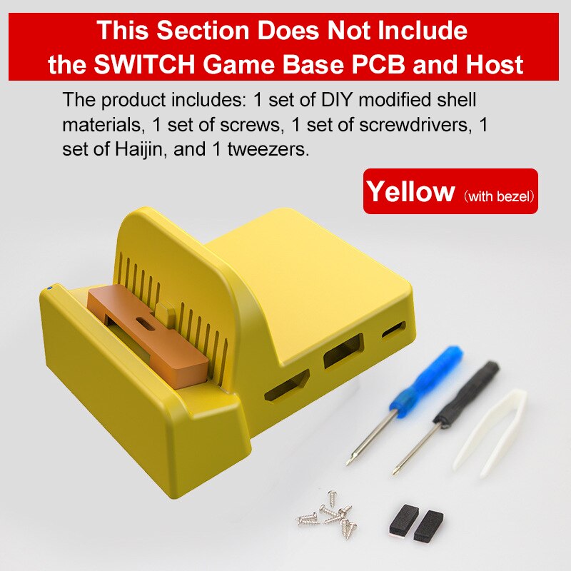 For Switch / Switch Lite NS DOCK Cooling Base TV Base DIY Modified Shell Replacement Charging Dock Stand Shell Docking Station: yellow