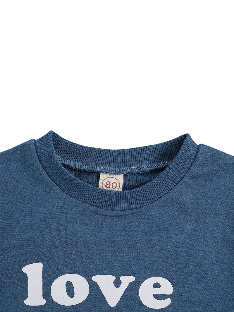 Sweat-shirt à manches longues pour enfants filles et garçons, pull-over décontracté à col rond avec lettre imprimée