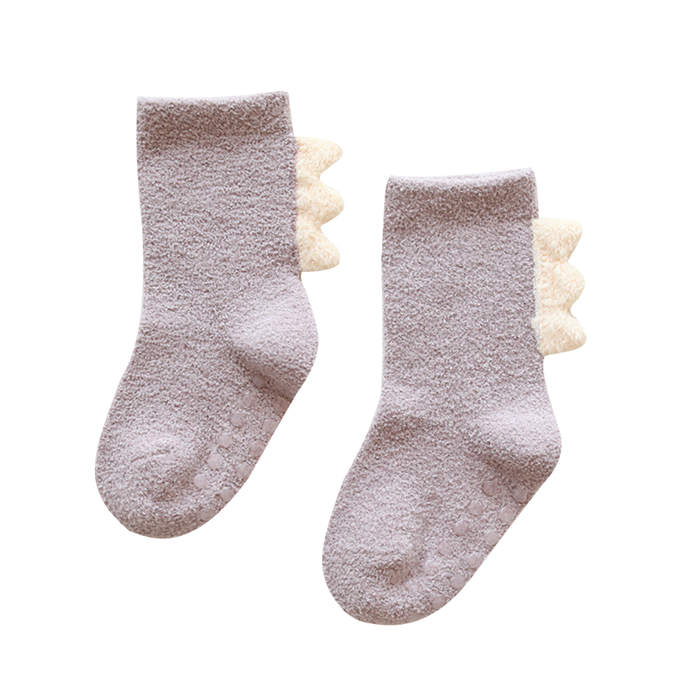Bas antidérapants en coton pour bébé | Mignons, hautes pour les genoux, longs jambières unisexes pour enfants: VIOLET / 12M