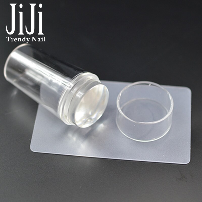 1 Set Clear Jelly Stamper Met Cap Nail Art Clear Silicone Marshmallow Stamper Nail Stamper & Schraper Manicure Gereedschap JIND251