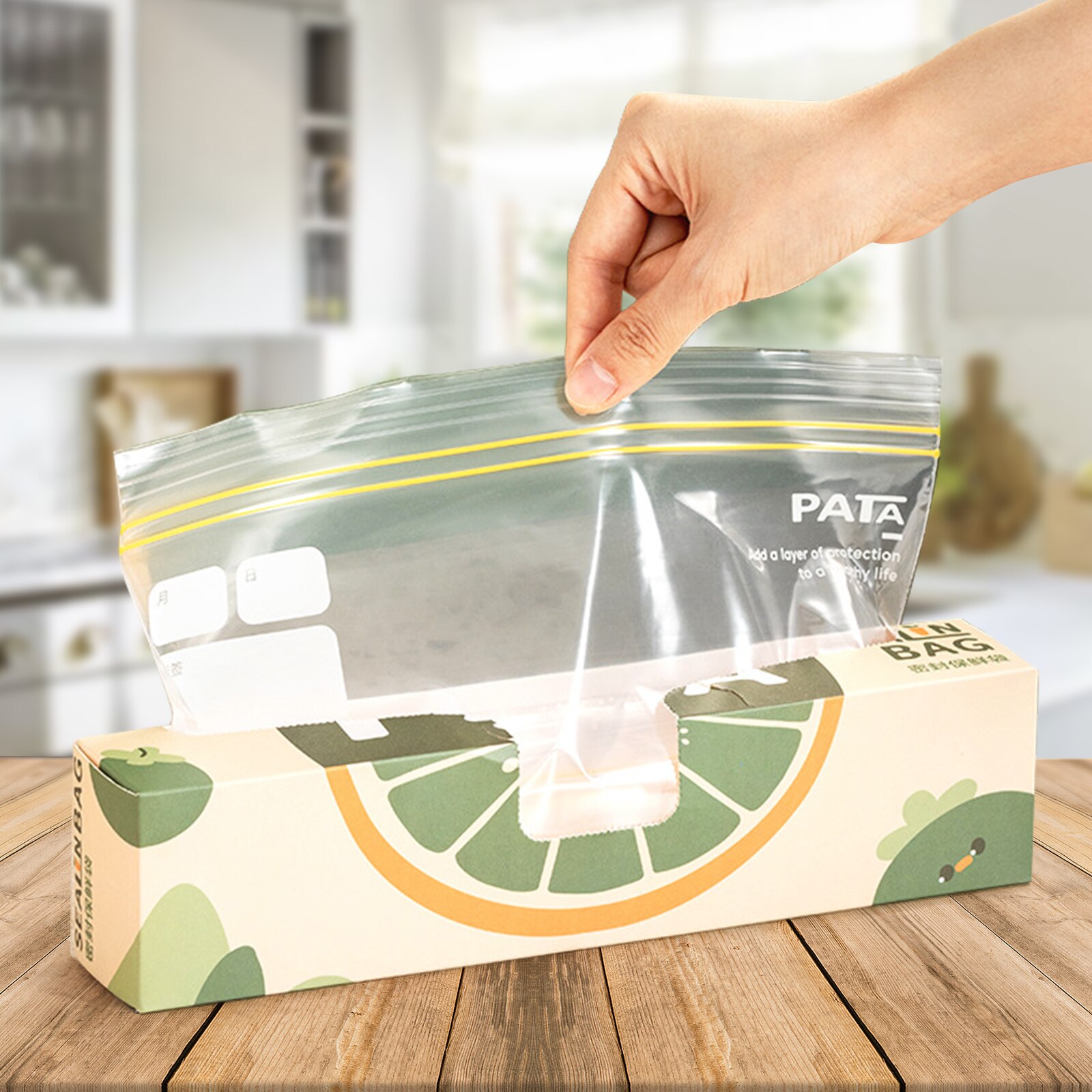 15pcs/20pcs/30pcs Reusable Food Storage Bags Fruits Vegetables Sealed Freezer Bags with Storage Labels Fresh-keeping Bags