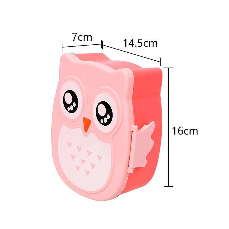 Koreaanse Cartoon Uil Vormige Lunchbox Met Lepel Vork Kids Bento Dozen Lunchbox Voedsel Container Storage Case 900 Ml