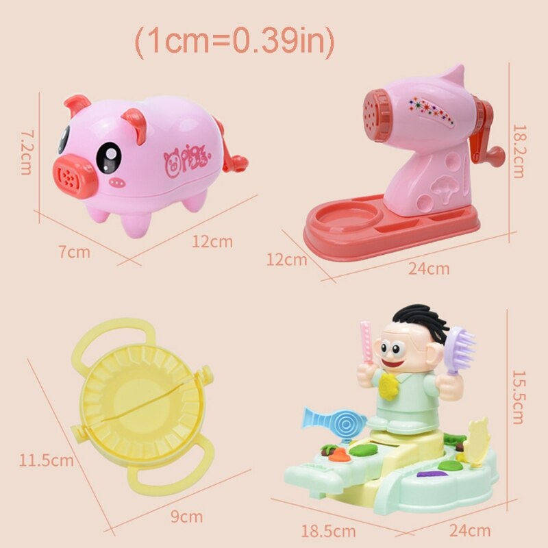 Cute Pig Noodles Dumplings Maker 3D Clay Mold Tool Set DIY Non Toxic Plasticine Modeling Pretend Play Dough Toy