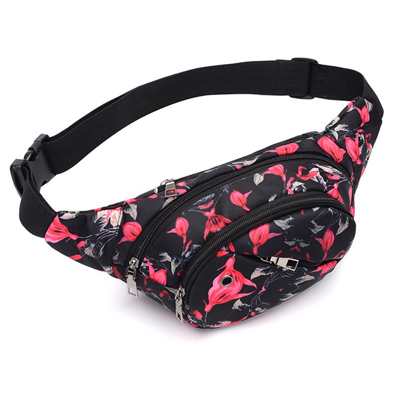 Kvinner & #39 ;s fanny pakke utendørs sport vanntett midjeveske kvinnelig banan belteveske blomster skulder crossbody brystvesker hofteveske