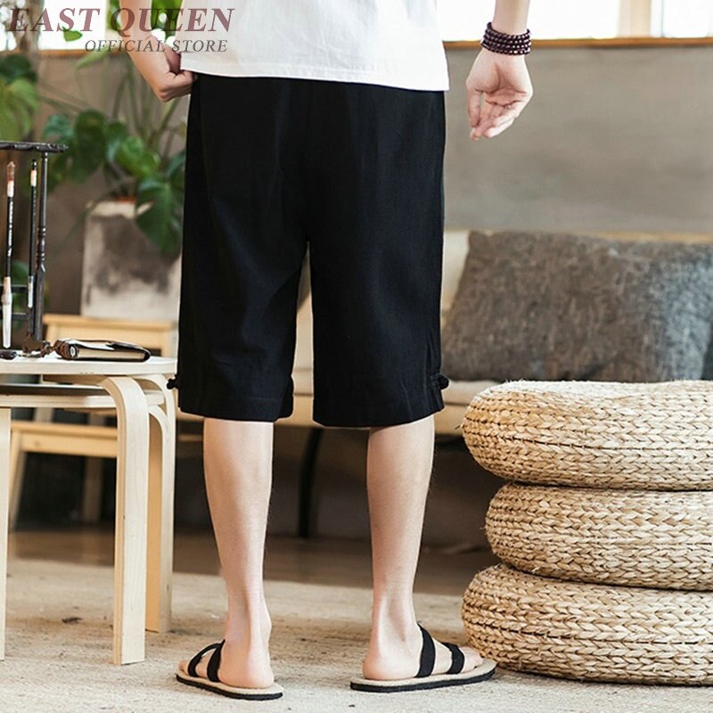 Summer short pants elastic waist loose casual short pants traditional chinese clothing for men short trousers male AA3815 Y A