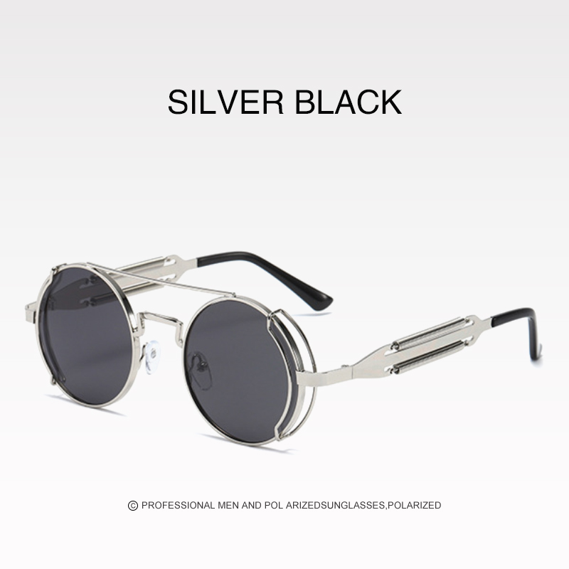 Sunglasses Vintage Style Steampunk Goggles Welding Punk Glasses Cosplay Brand Five Colors Lens: ROSE RED