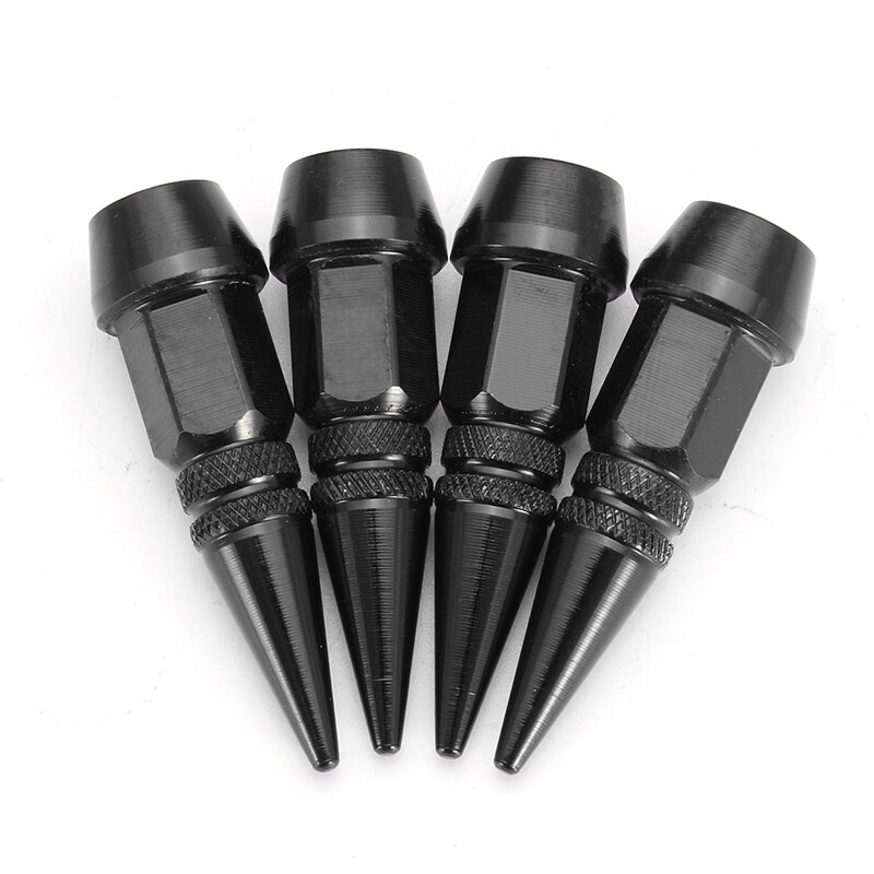 4Pc Ventieldopjes Voor Auto Auto Motorfiets Wheel Tyre Ventieldopjes Universal Blauw Geel Zilver Groen rood: Black