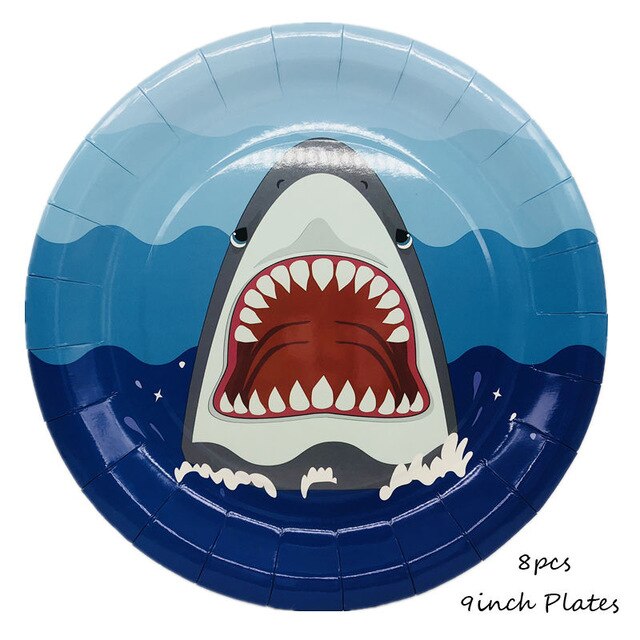 Ocean Shark Disposable Tablecloth 120*180cm Cute Shark Baby Shower Boy Party Decor Shark Cupcake Toppers Supplies: No.2