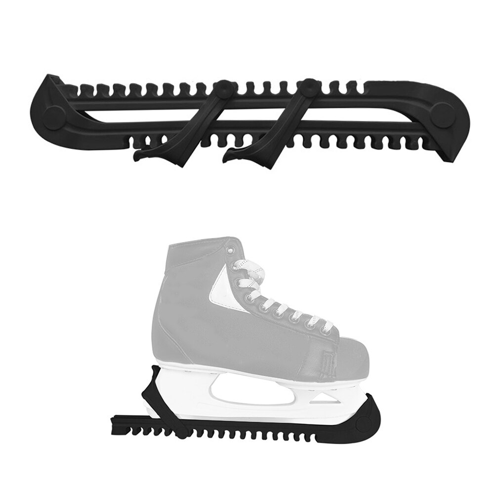 Adjustable Ice Skate Blade Protector Cover Soft and Non Slip Blade Skate Guards Protective Figure Skating Sports Accessories: black