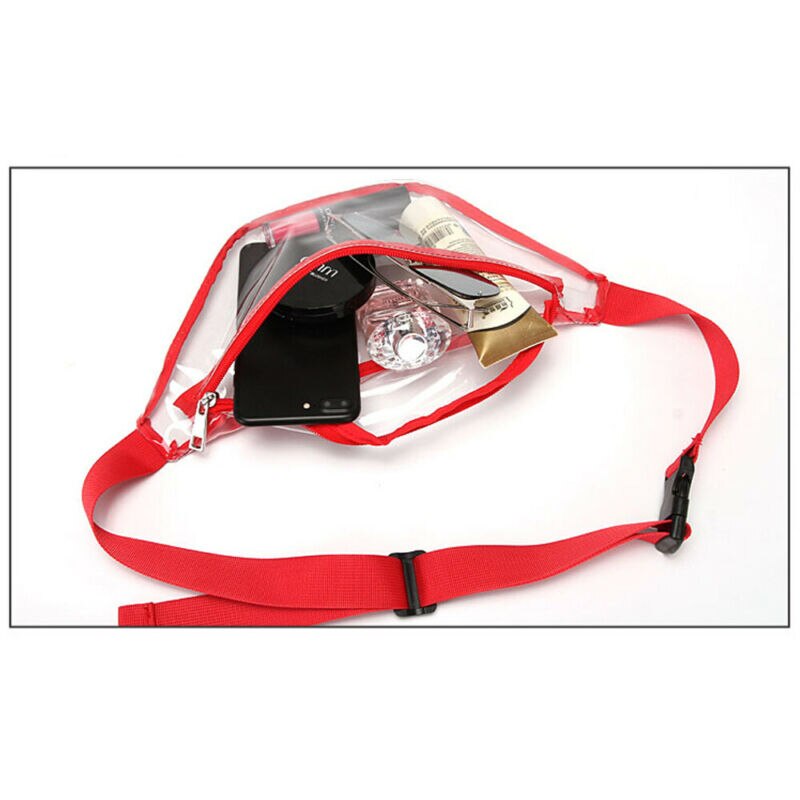 Ons Pvc Vrouwen Clear Taille Fanny Pack Belt Bag Hip Bum Bag Transparante Borst Pouch Glossy Glanzend Mode Unisex Outdoor taille Tas