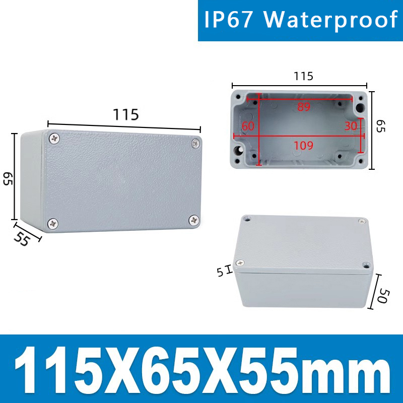 Boîtier en aluminium extérieur IP67 boîtier électrique étanche extérieur scellé projet boîtier d'instrument boîte de jonction industrielle: green
