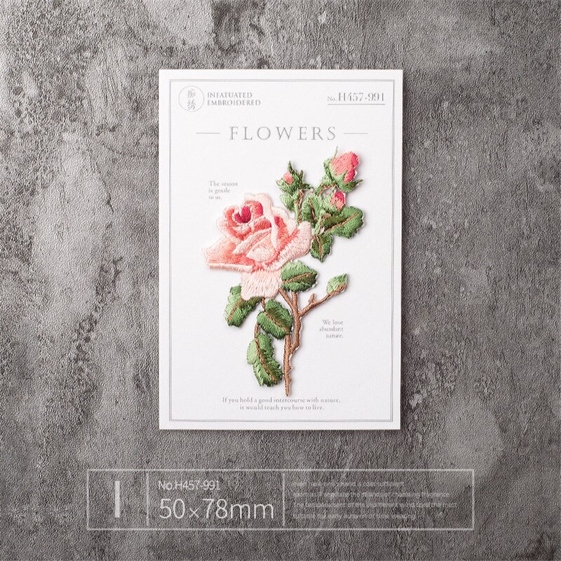 Middelgrote bloemenpatch badge patches geborduurde applicatie naaien strijkapplicatie kleding kledingstuk roos kleding accessoires