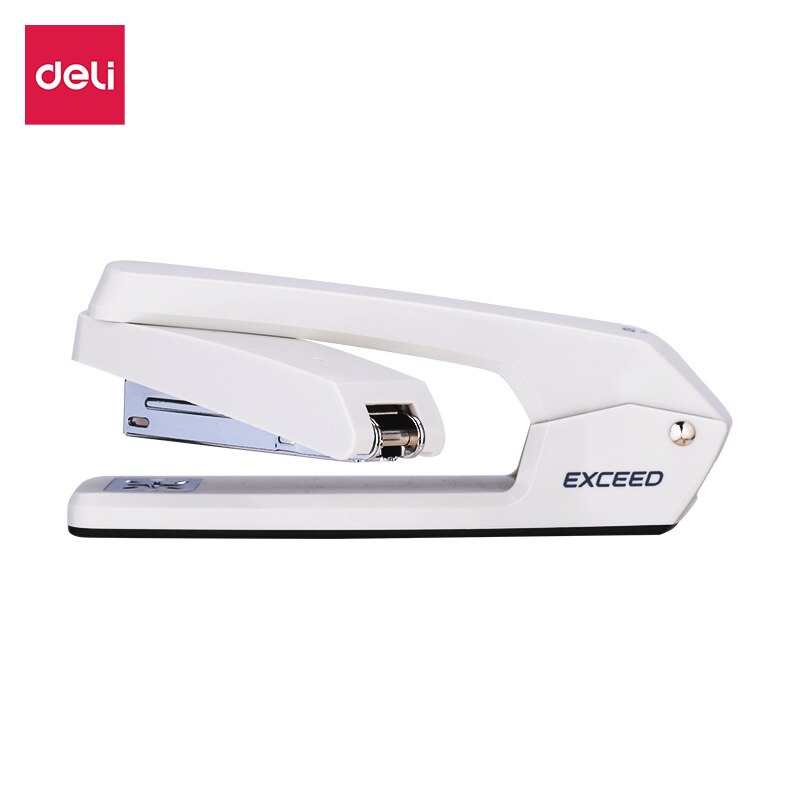 Deli Swivel Stapler Office Home Use Half Strip Stapler 25Sheets Smooth Stapling Rotatable Anvil Stationery E0434: Grey