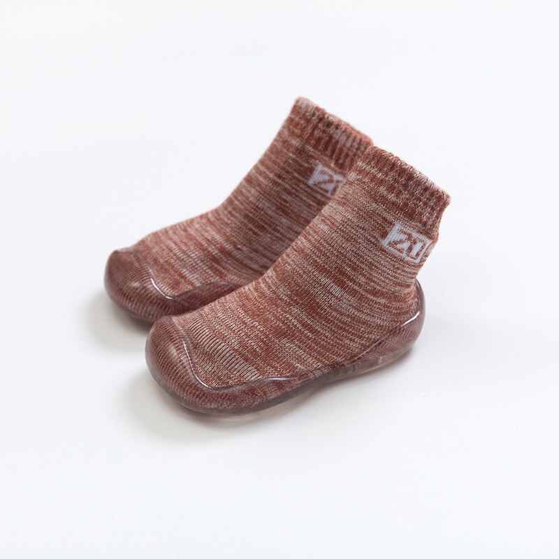 Baby Jongens Meisjes Sok Schoenen Antislip Vloer Sokken Baby Zachte Rubberen Zool Peuter Schoenen Baby Sokken Met Rubberen zolen Baby Spullen: Brown / 6-12M