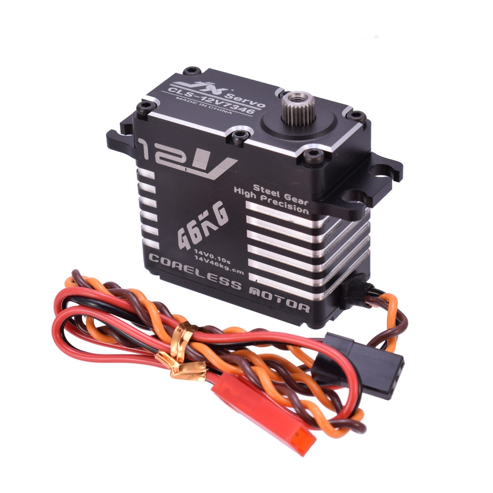 JX CLS-12V7346 46KG 12V Servo 180 Degrees HV High Precision Steel Gear Digital Coreless Servo CNC Aluminium Shell servo