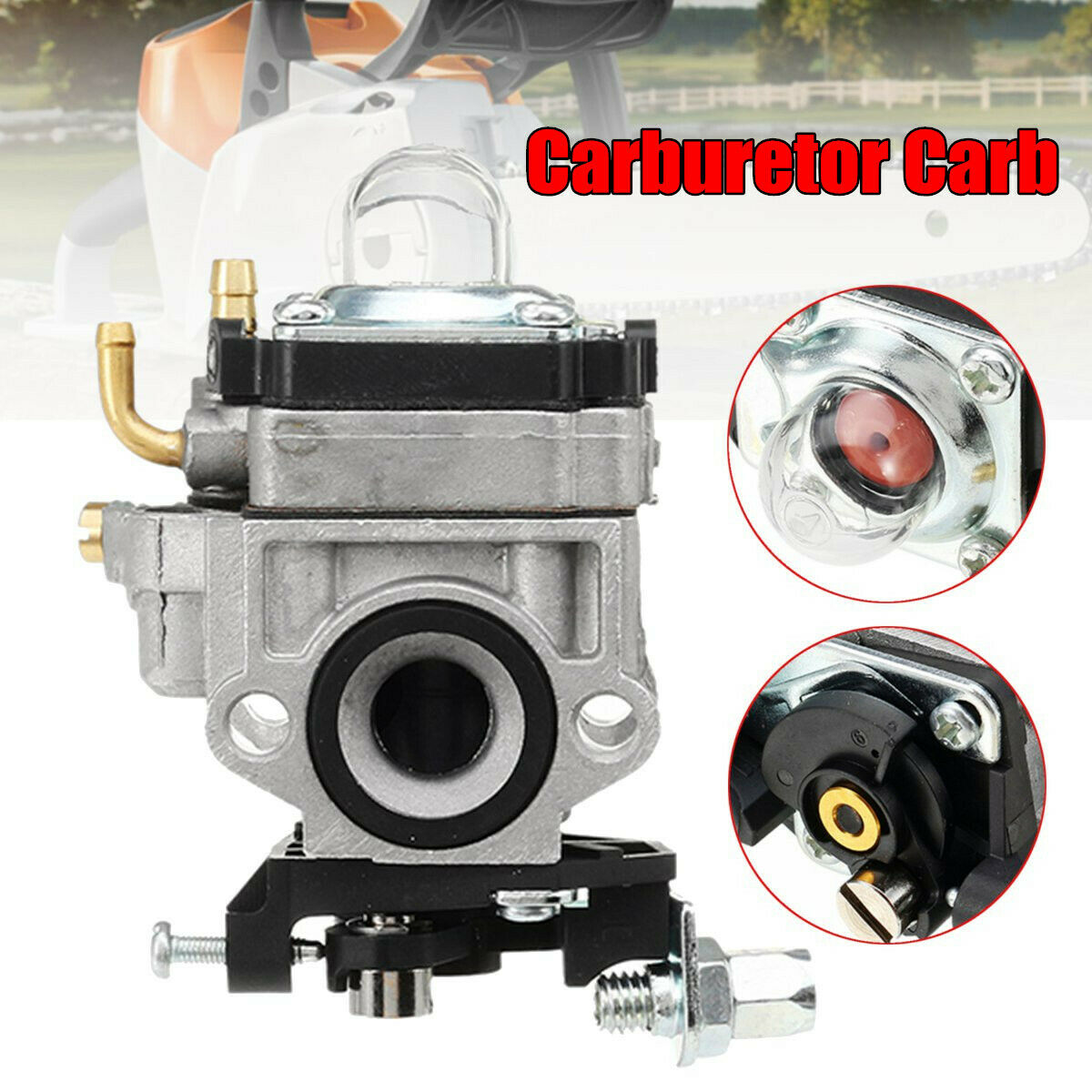 Carburettor Carb Various Strimmer Hedge Trimmer Brush Cutter Chainsaw 11mm Fit 22cc 26cc 33cc Lawn Mower Accessory