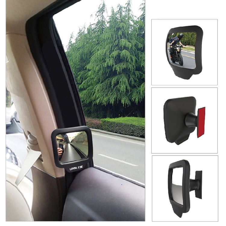 1Pair Interior Mirrors Adjustable Blind Spot Mirror Stick Wide Angle Car Rv Truck Van Side View Convex Mirror