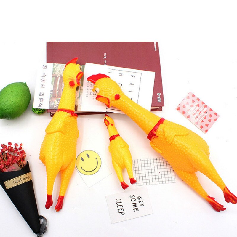Screaming Chicken Rubber Squeeze Sound Pet Cat Toy Screaming Chicken Venting Chicken Trick Funny Squeaky Toys Pet Toys