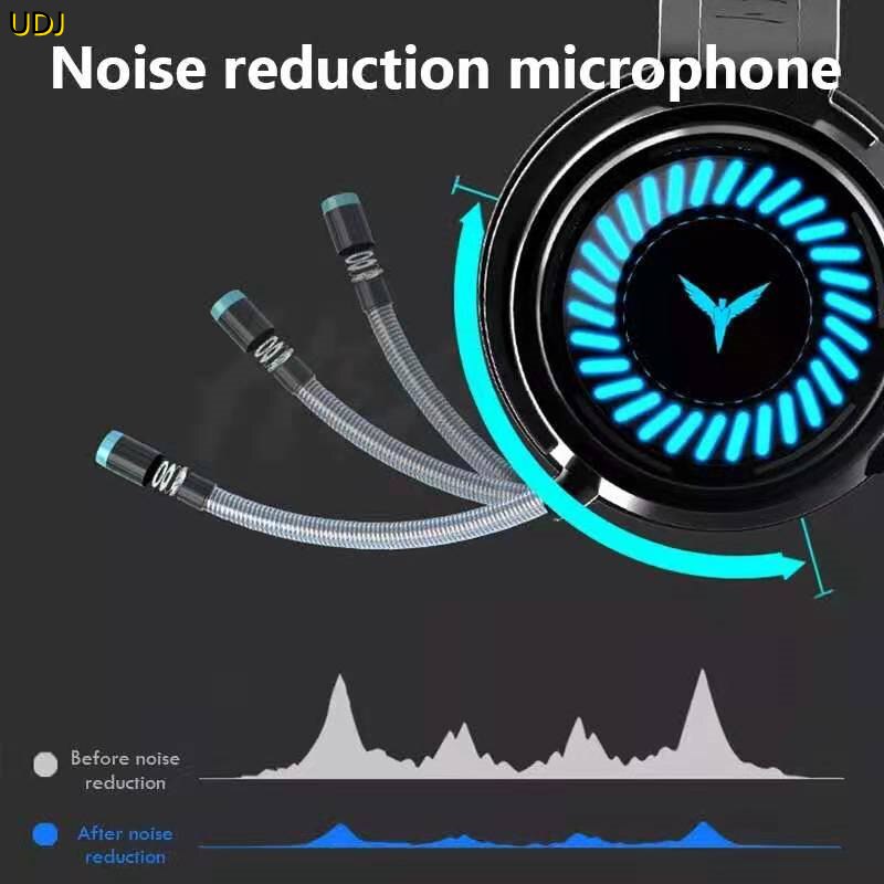 Udj Bedrade Headset Met Microfoon Computer Game PS4 PS5 Fifa 21 Fanatic Gamer Usb Microfoon Kleurrijke Verlichting Subwoofer Surr