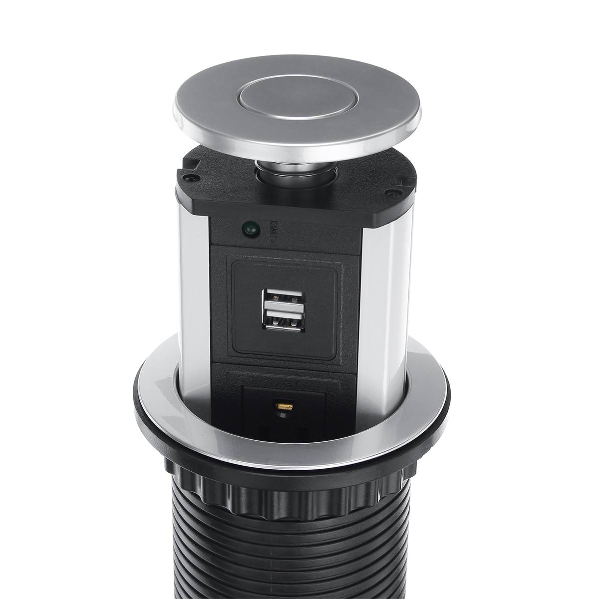 Aluminiumshylle 3/4/5/6 oss støpsel strøm kjøkkenbord elektrisk stikkontakt skrivebordsuttak strøm 1 ledet +2 lade usb