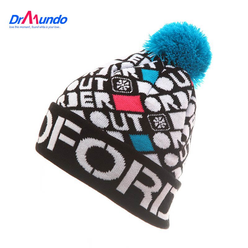 Stickning vinter bomull snowboard mössa märke mössor hip hop varma skidhattar gorros bonnetsr skullies för kvinnor och män