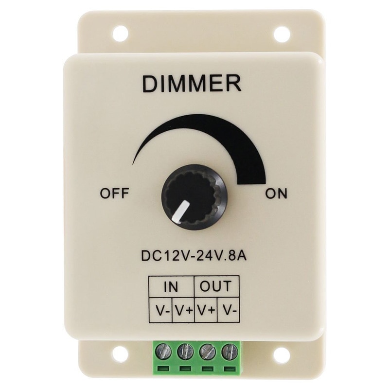 Verstelbare Led Dimmer Dc 12 V Led Dimmer 12 V 24 V Licht Strip 8A Voeding Controller Regelbare Snelheid controller