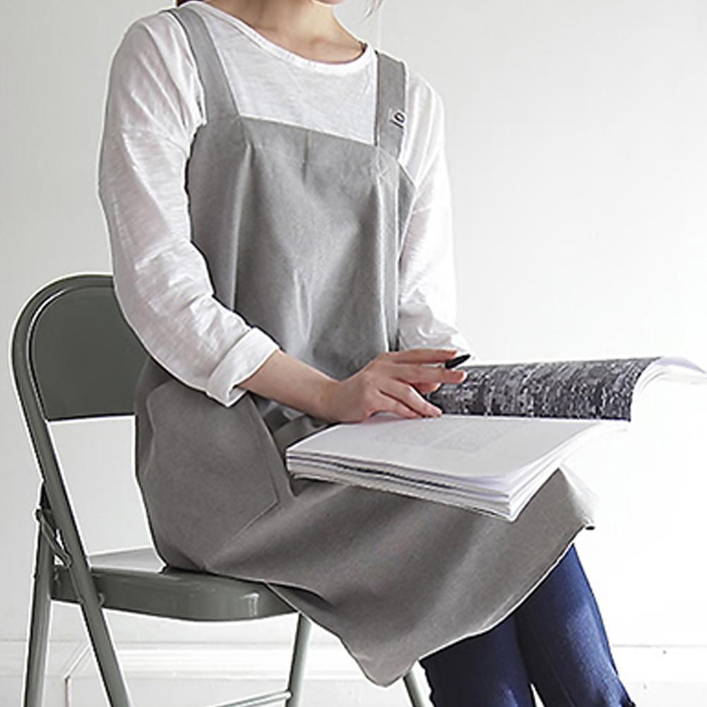 Universele Schort Nordic Japanse Stijl Eenvoudige Koreaanse Katoen Werk Schort Keuken Bloem Winkel Anti-Vuile Schort