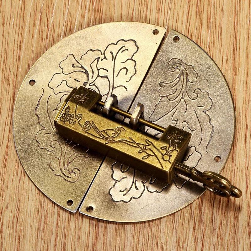 Mot de passe cadenas serrure métal chinois Vintage Antique rétro clé bijoux combinaison Bronze/noir serrures Bronze Mini mot de passe