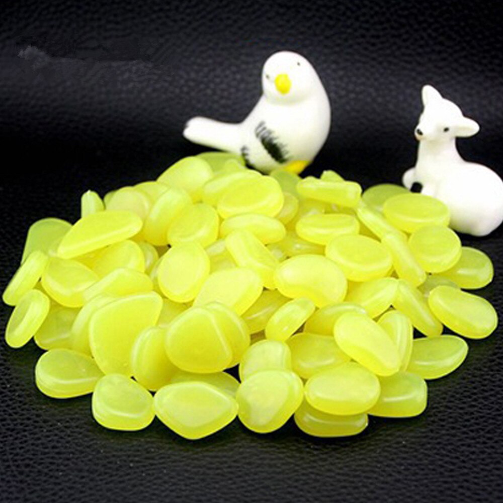 100 Pcs Tuin Steentjes Glow In The Dark Lichtgevende Stenen Voor Loopbruggen Planten Aquarium Glow Pebbles Tuin Decoratie