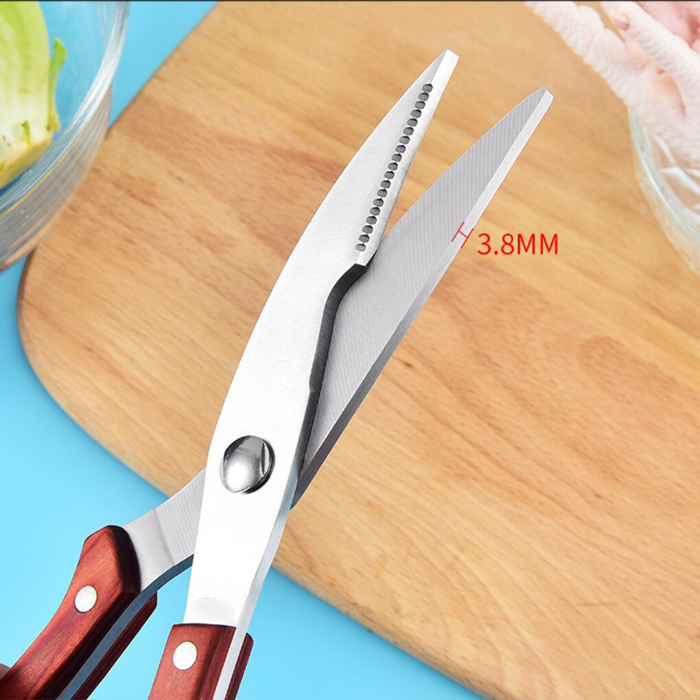 Kitchen Scissors Stainless Steel Chicken Bone Duck Shears Meat Vegetable Cook Portable Spring Loaded Scissor Barbecue Gadget