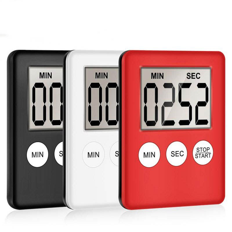 LED Large Screen Display Ultra-thin Timer Mini Kitchen Digital Timer with Magnetic Back