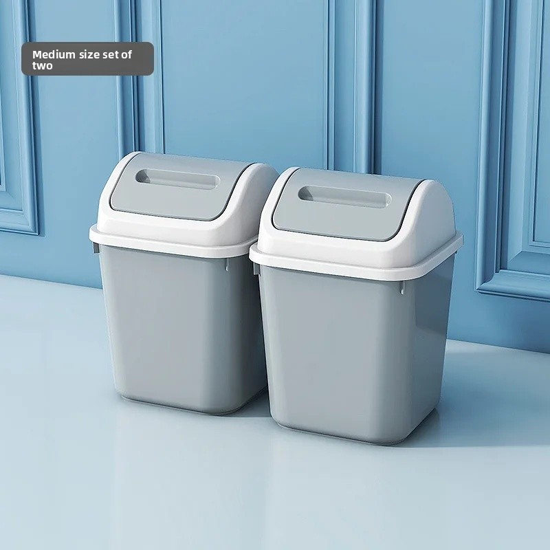 Duży, szczelny kosz na śmieci robić domu, łazienki, kuchni, salonu z pokrywą, plastikowy kwadratowy pojemnik na odpady robić sypialni.: czarny