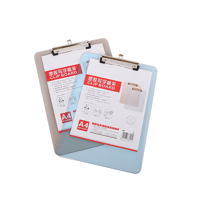 A4/A5 Plastic Writing Board with Clip Transparent File Folder Writing Pad File School and Office Supplies