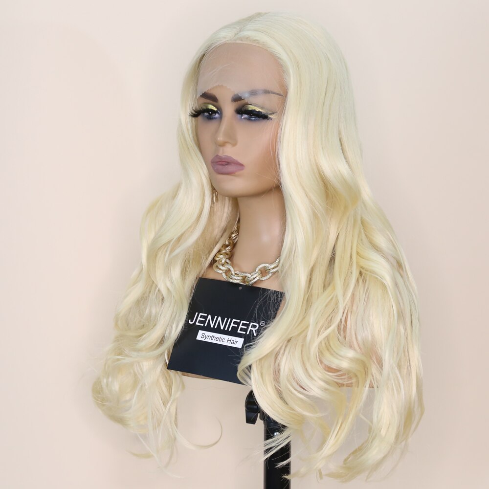 Synthetic Middle Part Lace Wigs For women Natural Wave Middle Parting Wigs 613 color High Temperature Fiber Hair