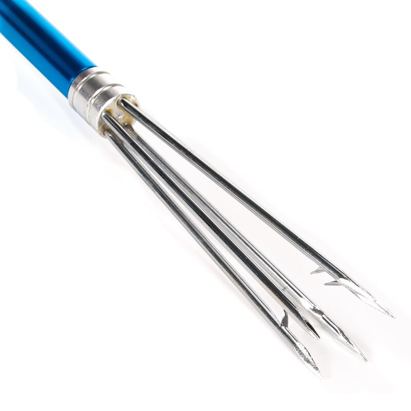 Blue Aluminum Alloy Pole Spear Detachable Three-Section Removable Harpoon Stainless Steel Barbed Rod Steel Fork Clip