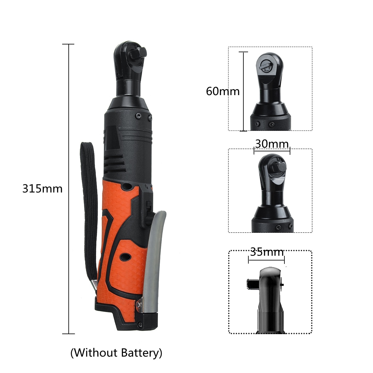 28V 90N.m Cordless Electric Wrench 3/8" Ratchet for Makita Battery Rechargeable Scaffolding Right Angle Wrench Tools