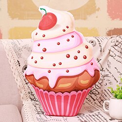 Oreiller en peluche rose pour tasse, Fruits, cerises, Biscuit, Cholocate, cœur rouge, gâteau, décoration pour dames pour filles: S Pink cup cherry