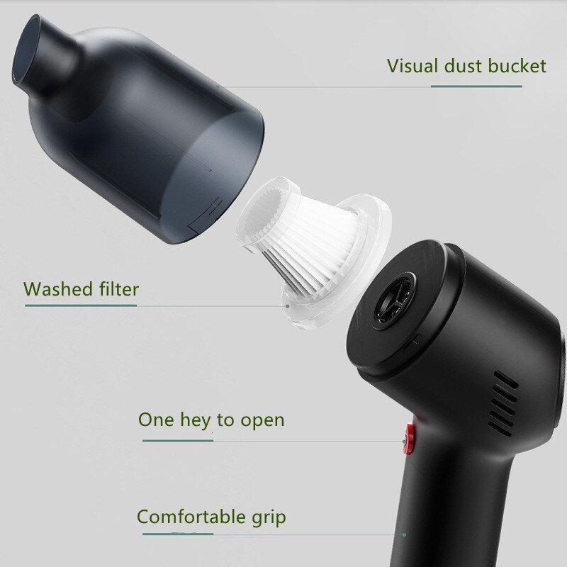 2022 Wireless Car Vacuum Cleaner Cordless Handheld Auto Vacuum Home &amp; Car Dual Use Vacuum Cleaner Powerful Cyclone Suction