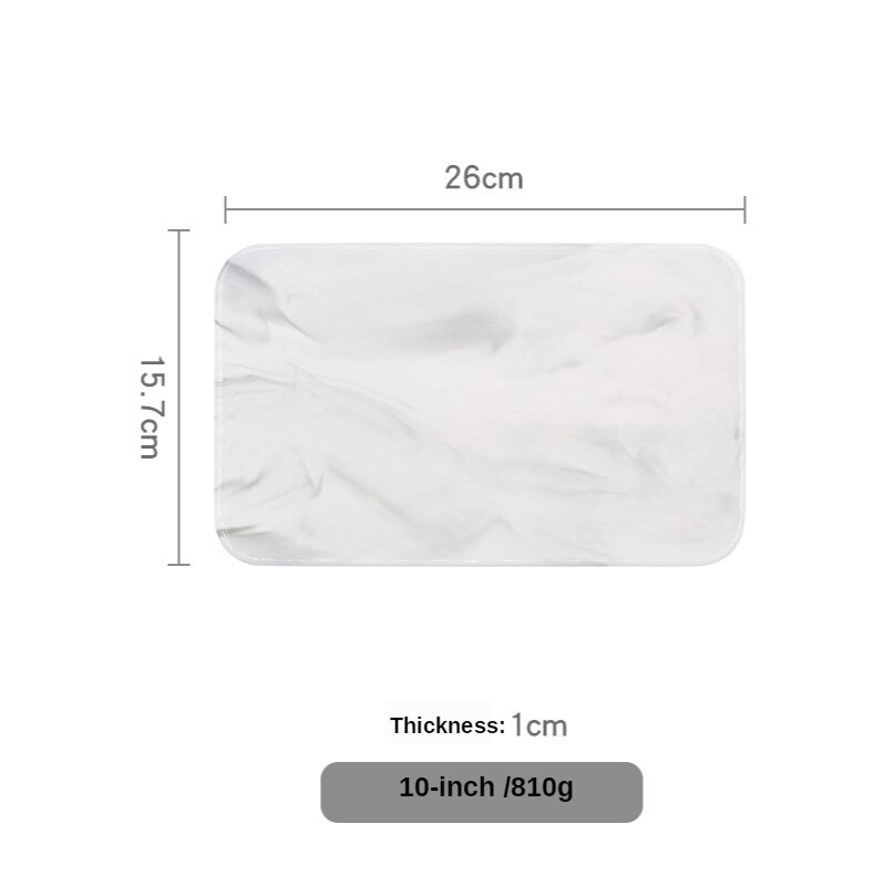 Nordic Minimalist Marble Ceramic Tray Rectangular Plate Plate Cake Sushi Plate Western Bread Flat Plate.: Gray 10 Inches