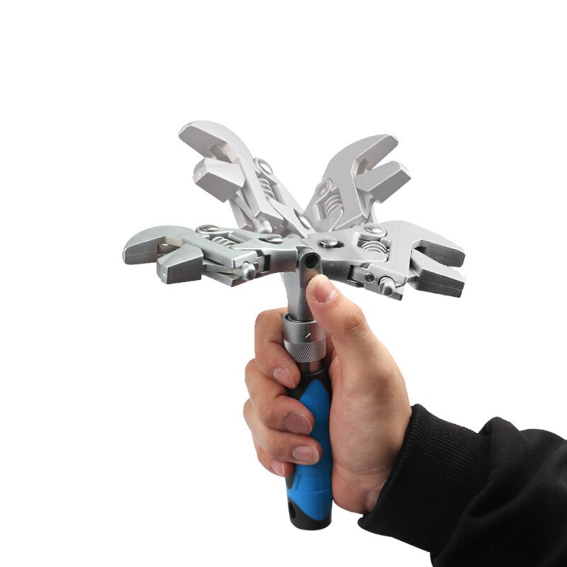 10 inch Ratchet Adjustable Wrench Torque Wrench Can Rotate and Fold 180 Degrees Fast Wrench Pipe Wrench Bathroom repair tools