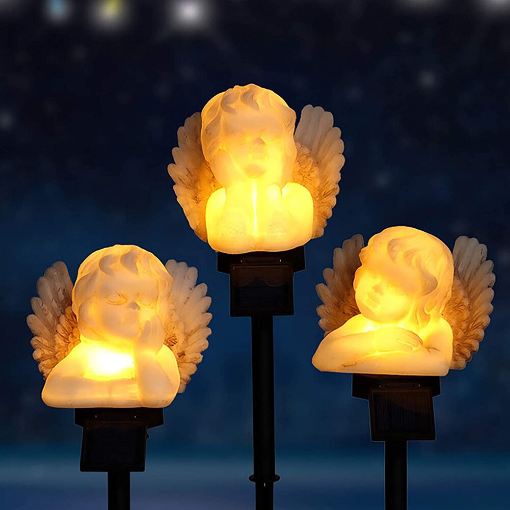 Led Solar Light Lichtgevende Angel Resin Craft Outdoor Opknoping Light Tuin Gazon Stakes Lampen Yard Art Voor Thuis Binnenplaats Decoratie