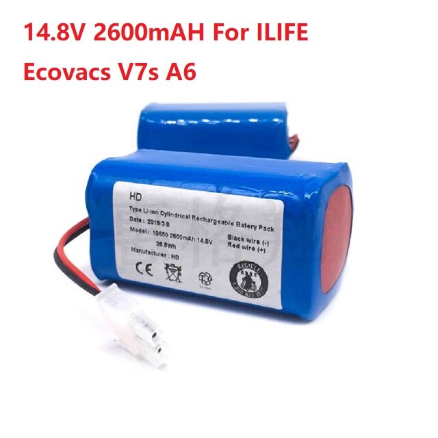 14.8V 2600Mah Batterij Oplaadbare Batterij Voor Ilife Ecovacs V7s A6 V7s Pro X620 Ilife Batterij Accessoires
