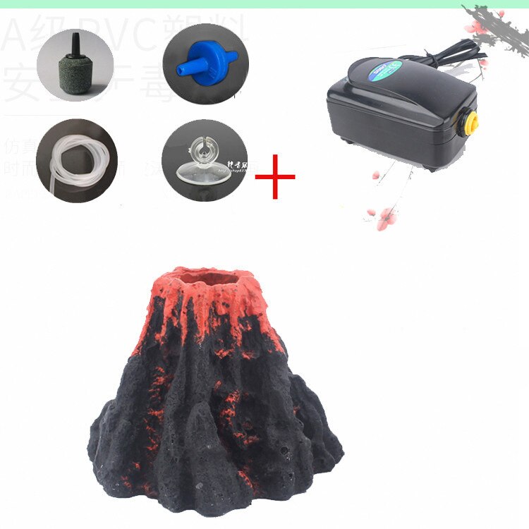 Aquarium Volcano with Air Bubbler, Realistic Fish Tank Volcano Ornaments Bubble Maker, Great Addition to Fish Tank Aquarium: H
