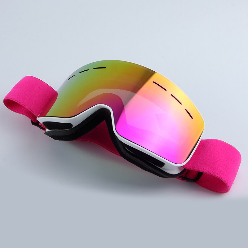 Dubbla lager skidsnowboardglasögon anti-fog  uv400 stora skidglasögon män kvinnor skidåkning skotermask snöglasögon