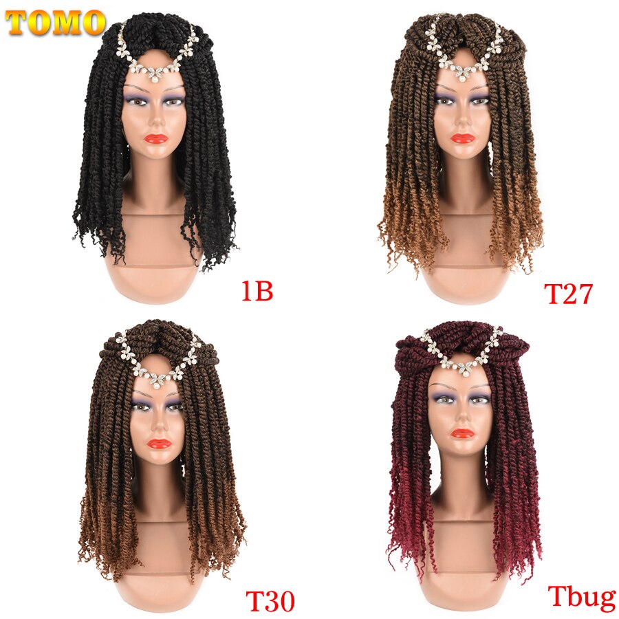 TOMO 18 Zoll 45cm Frühling Leidenschaft Twist Häkeln Haar Ombre Synthetische Flechten Haar Extensions 12 Wurzeln Flauschigen Häkeln Zöpfe